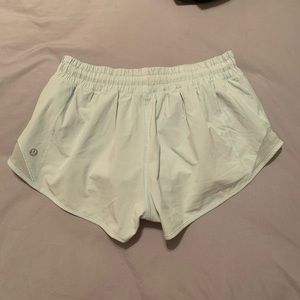 lululemon: delicate mint hotty hot shorts, worn once!